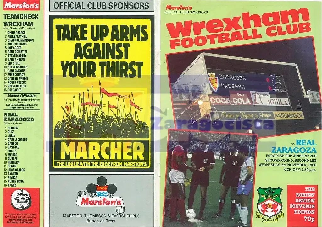Portada del programa Wrexham AFC – Real Zaragoza